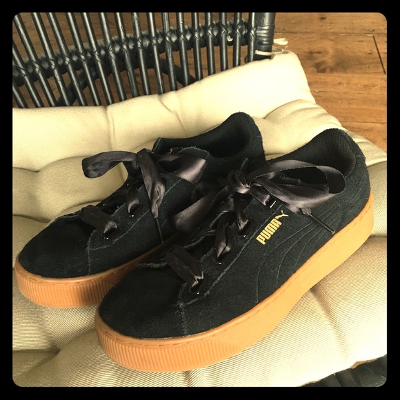 puma satin lace sneakers